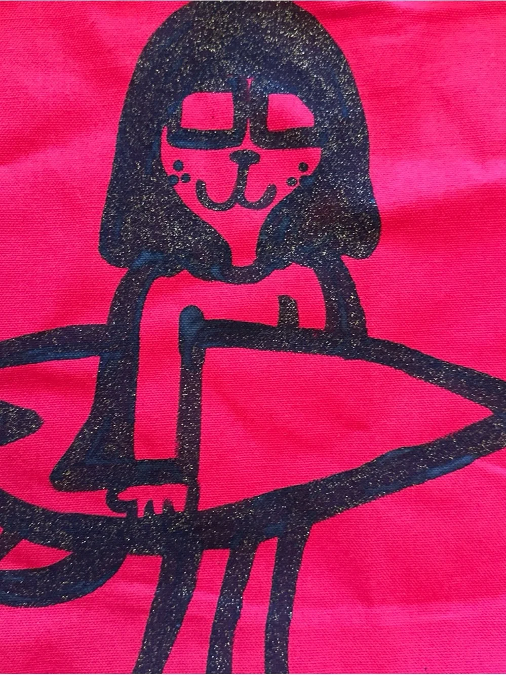 Billabong Red Canvas Tote with Black Graphic
